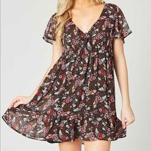 Altar’d State Tayla Dress Black Floral SZ S